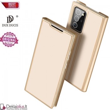 Dux Ducis dirbtinės odos atverčiamas dėklas - auksinės spalvos (Samsung Note 20 Ultra)